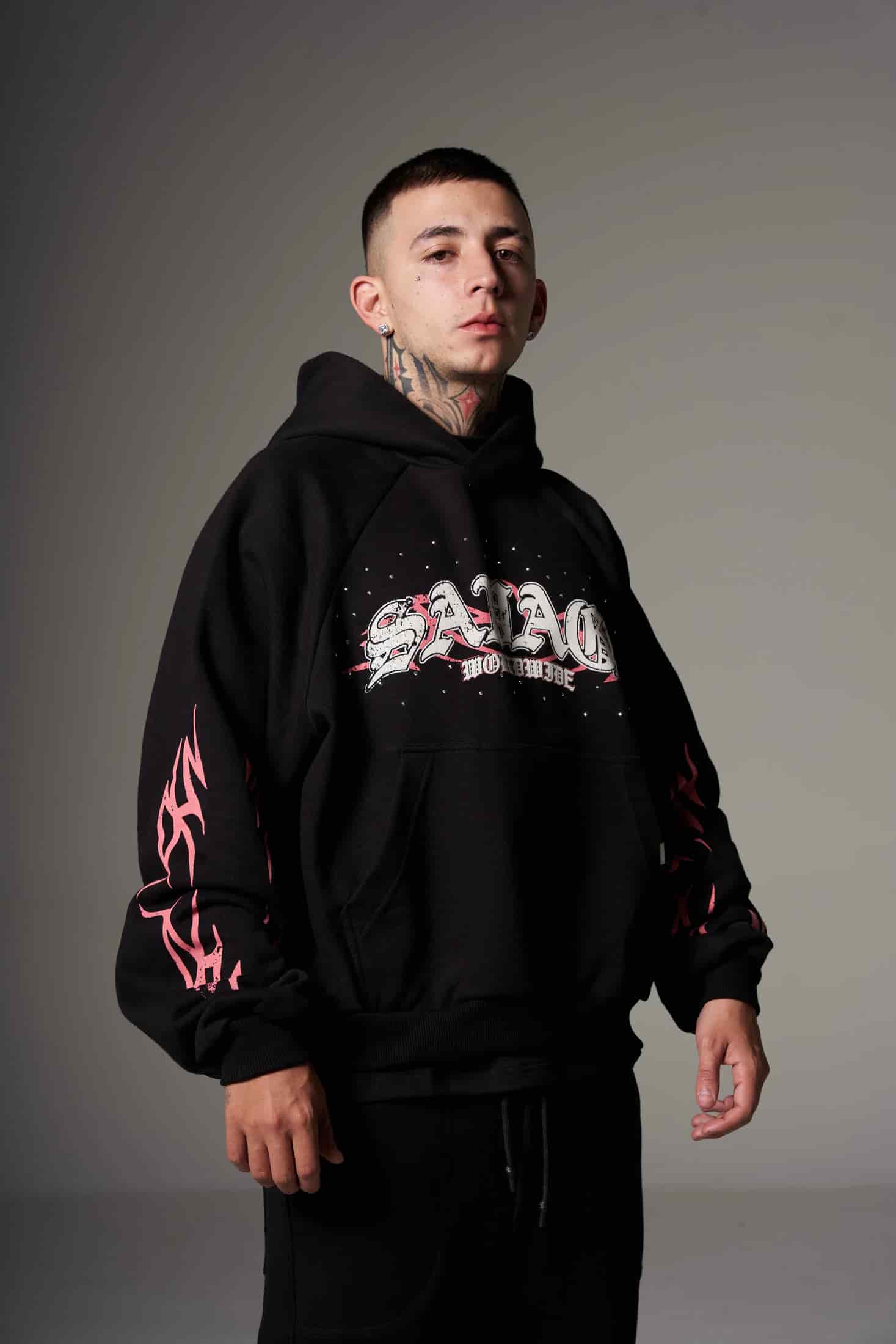 Hoodie Boxy fit rosa piedras  400 gramos - miniatura 2