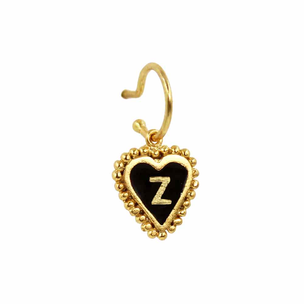 PreOrder Baby Hoops 9mm Letra Heart Plata - miniatura 53