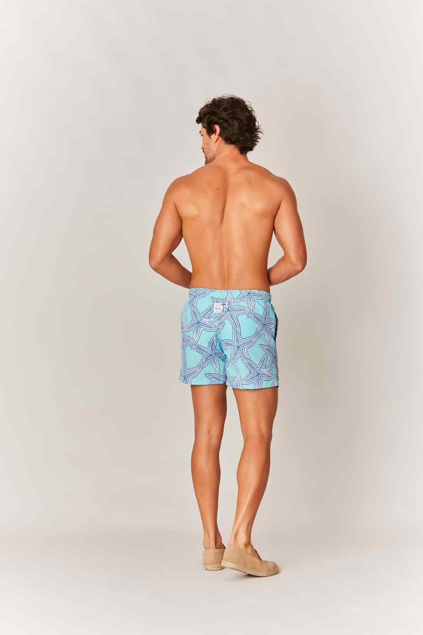 Men's star turquoise swim trunk - miniatura 3