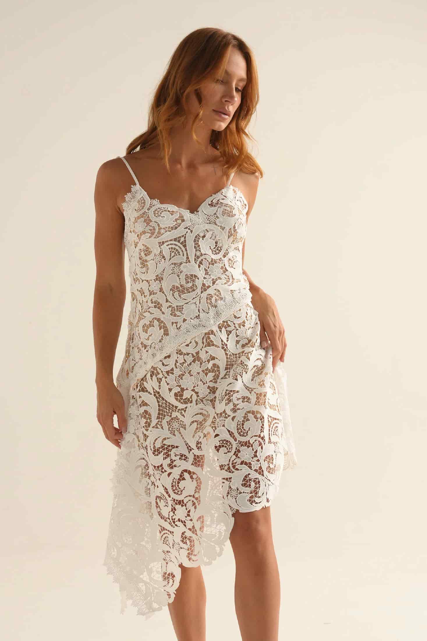 VESTIDO ENCAJE ELLIPSE BY SARA RESTREPO CRUDO - miniatura 2