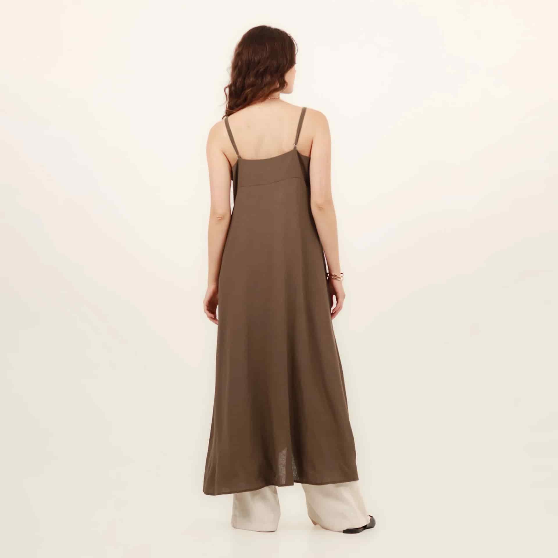 Vestido  Sobretodo Cuello V Manga Sisa - miniatura 7