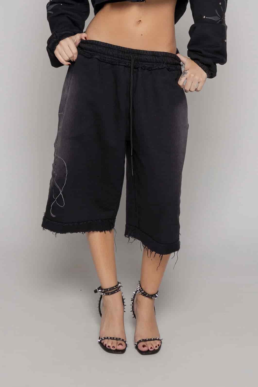 Bermuda/Jorts Remainder Dama Sogno-Negro - miniatura 1