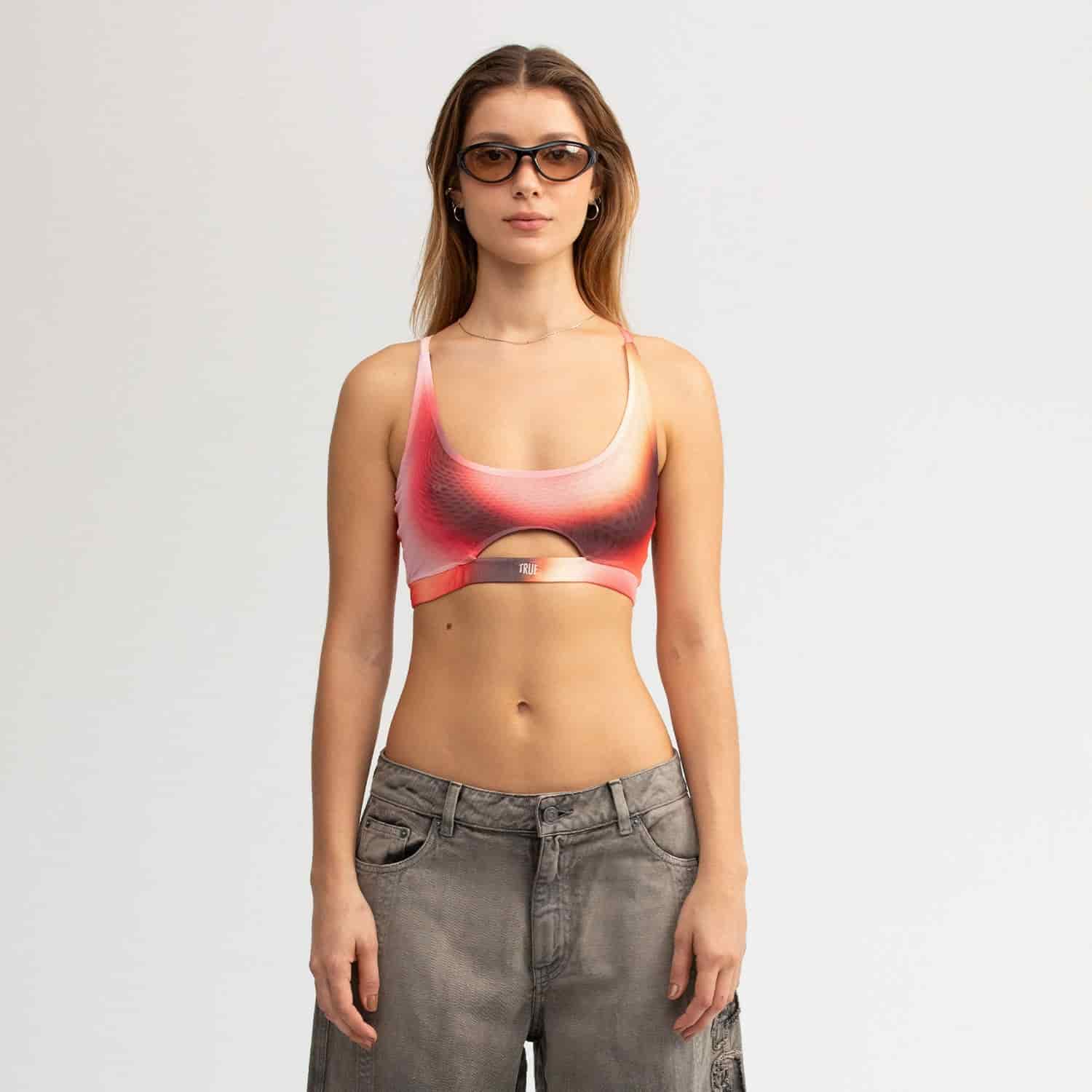 Gradient Mesh Cut-Out Top - Pink - miniatura 1