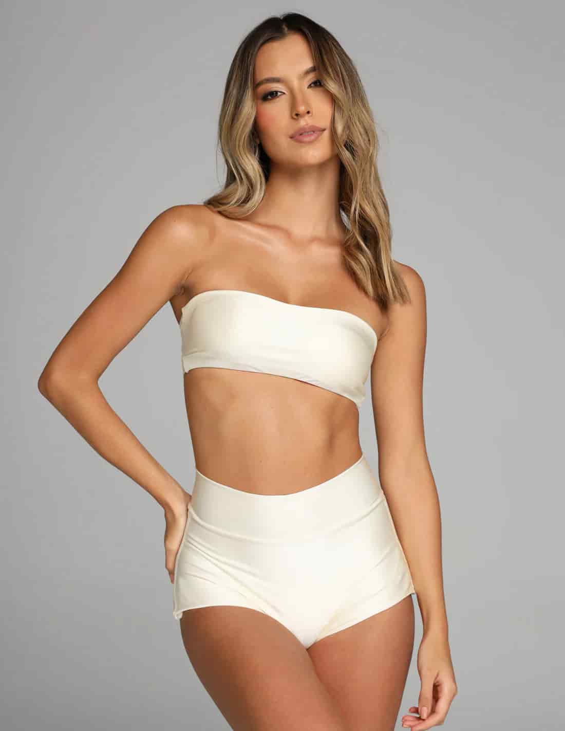 Set Bikini Top Mountain & Panty Chameleon Marfil - miniatura 1