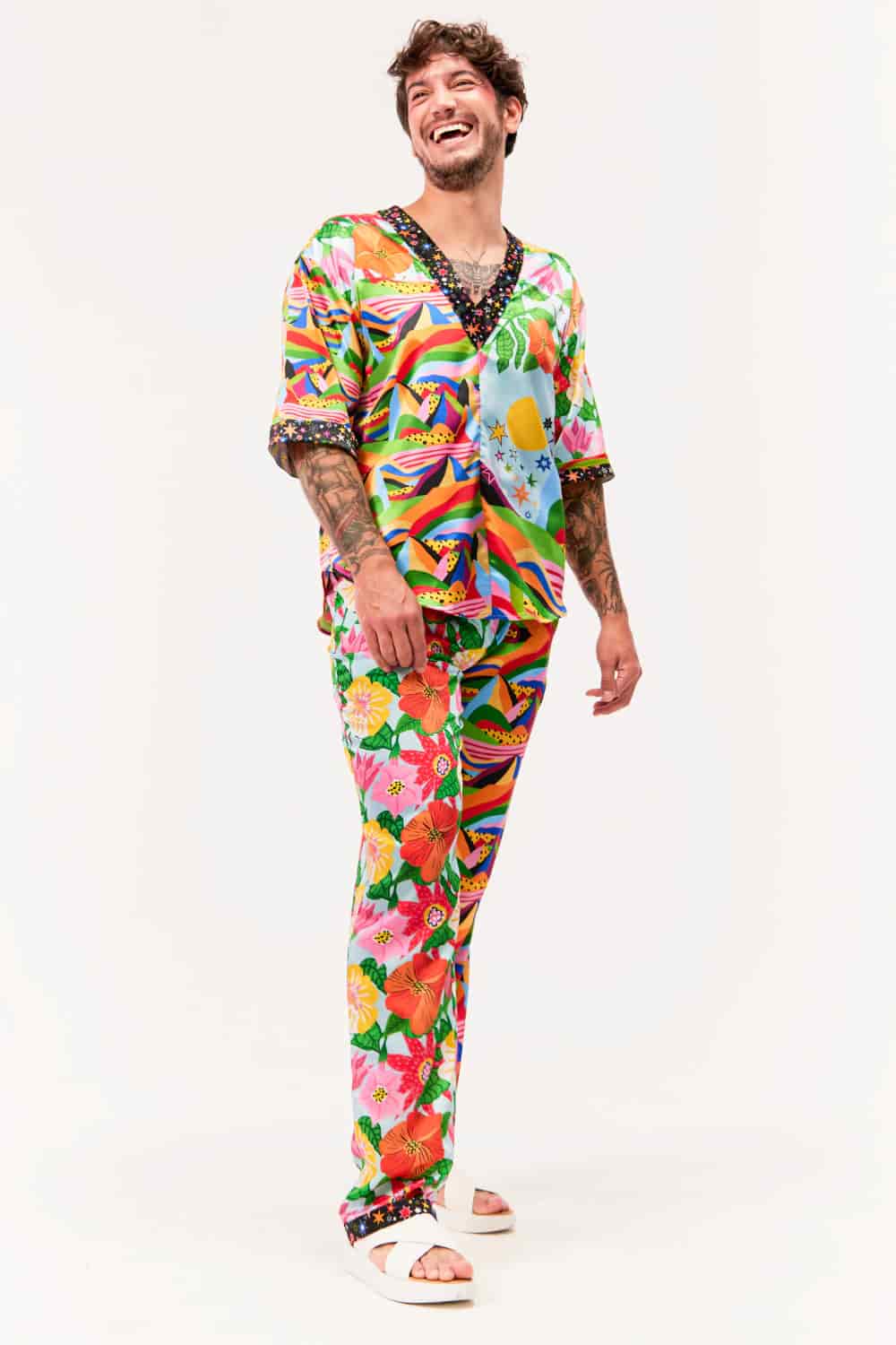 Blusa V Unisex / Estampado Altiplano - miniatura 1