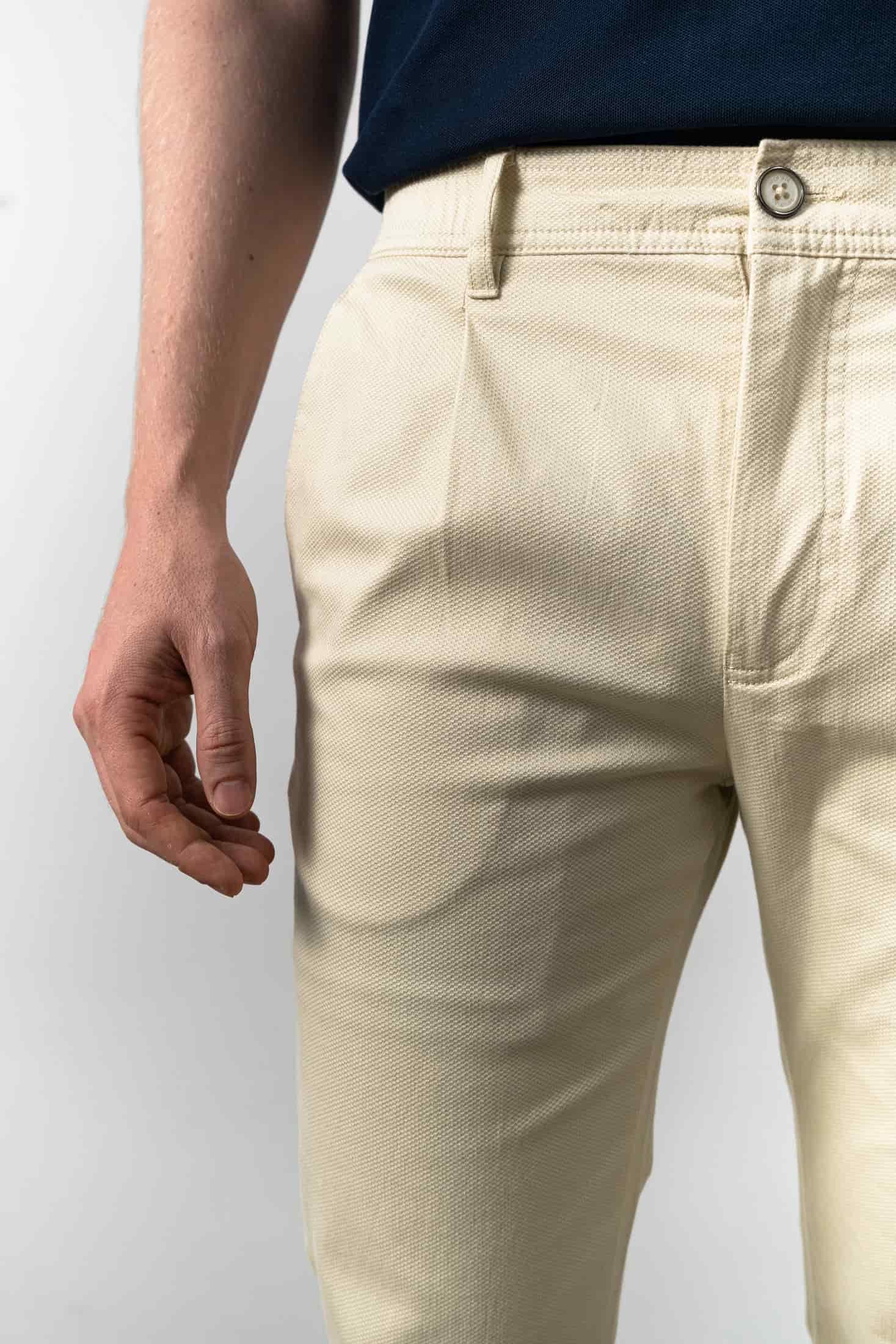 Pantalón Chino Pique Crema - miniatura 2