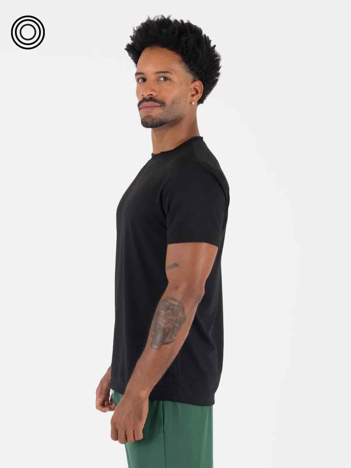 Camiseta panal hombre negra - miniatura 3