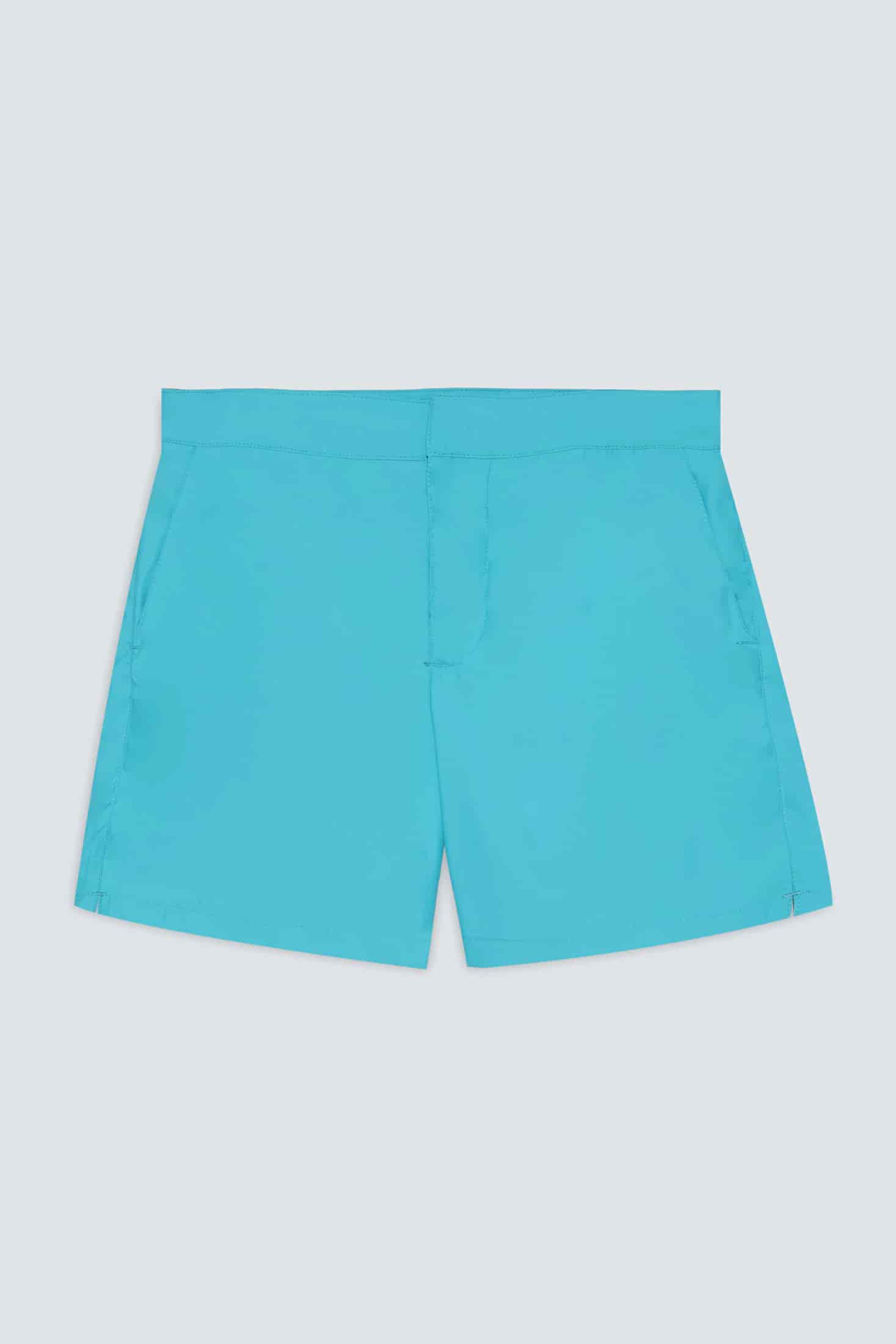 Men's swim trunk turquoise plain waistband - miniatura 1