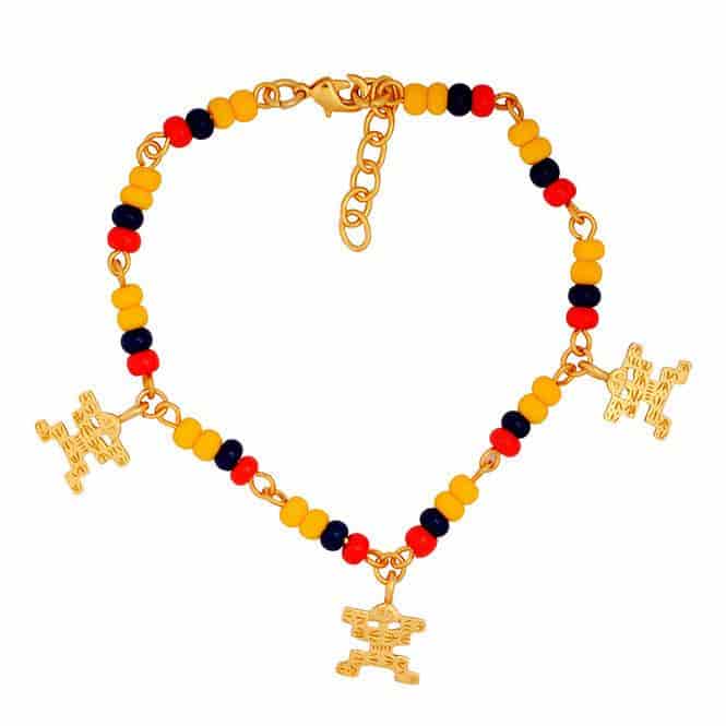 Pulsera colombia con 3 dijes mini pectoral Tolima - miniatura 1