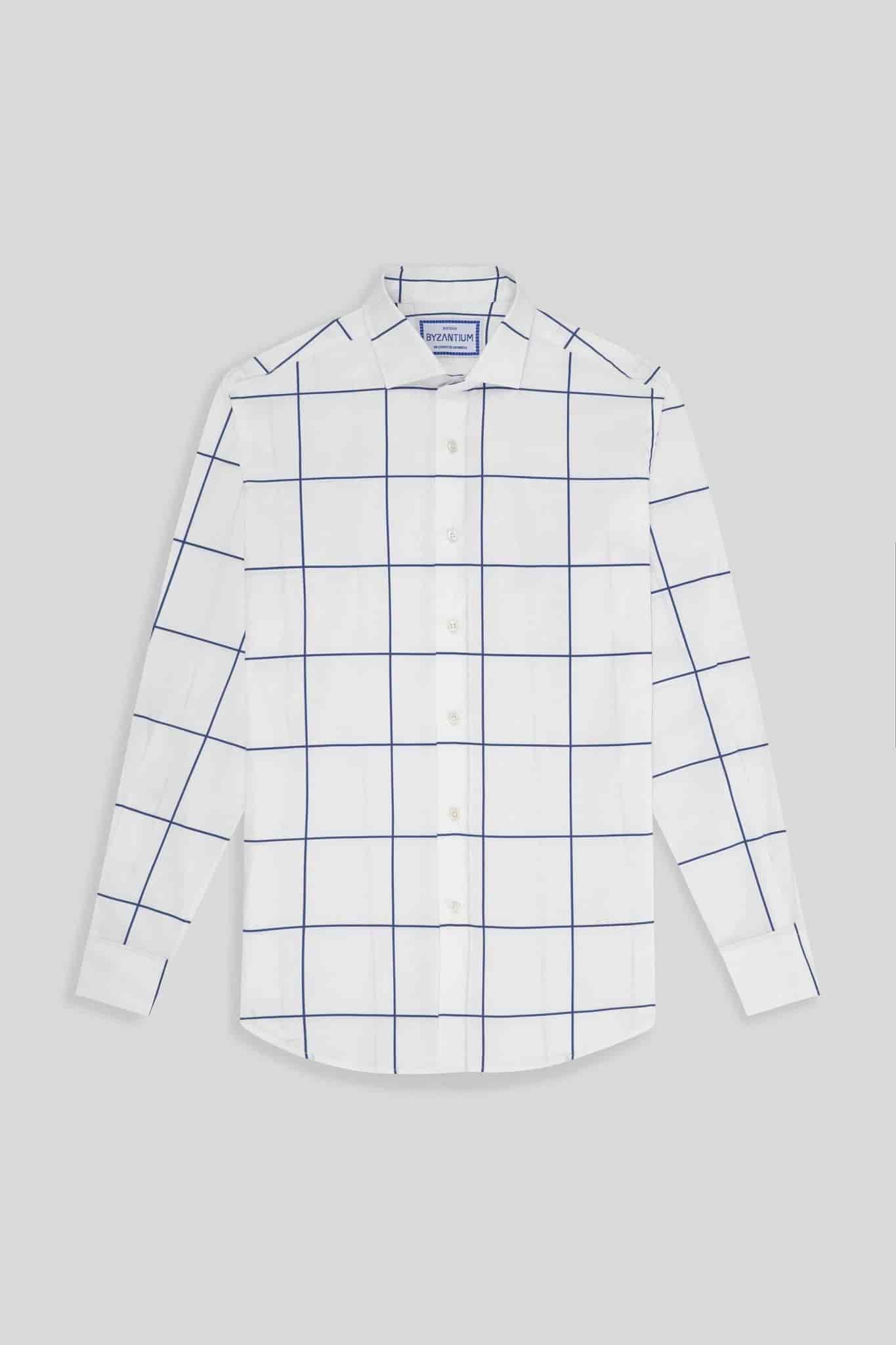 Men's cotton shirt navy teselas - miniatura 1
