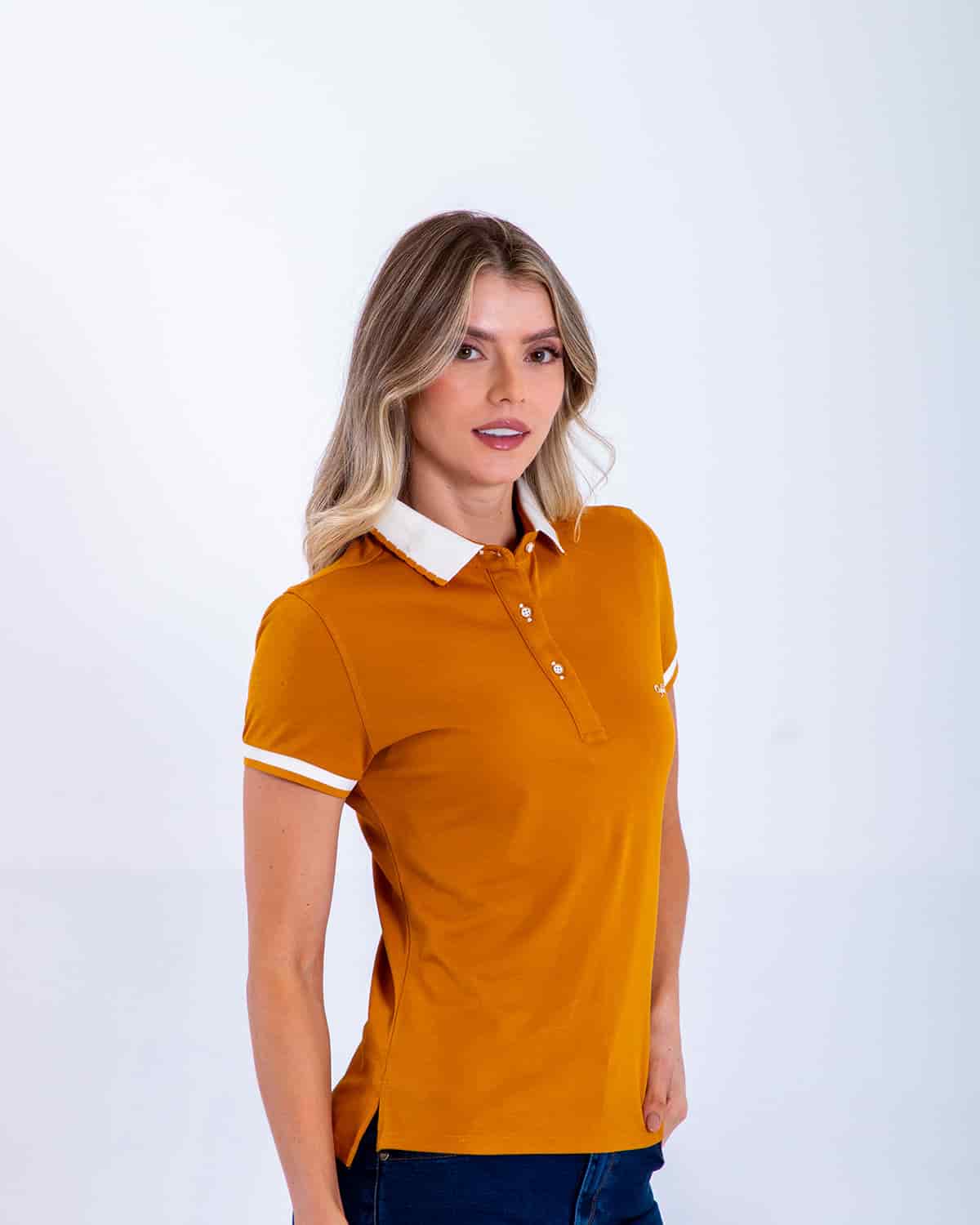 Polo ocre para mujer - miniatura 2