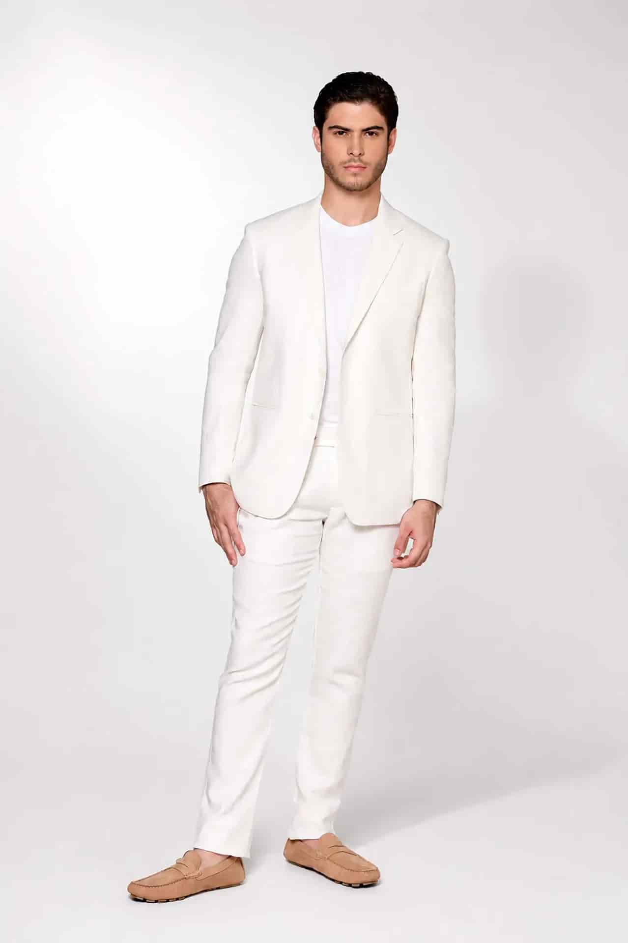 Traje Slim Fit 100% Lino Verde Aloe - miniatura 1