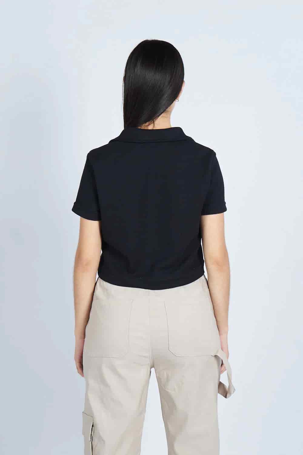 Lounge cropped Polo textura Negra | Drop 03 | - miniatura 4