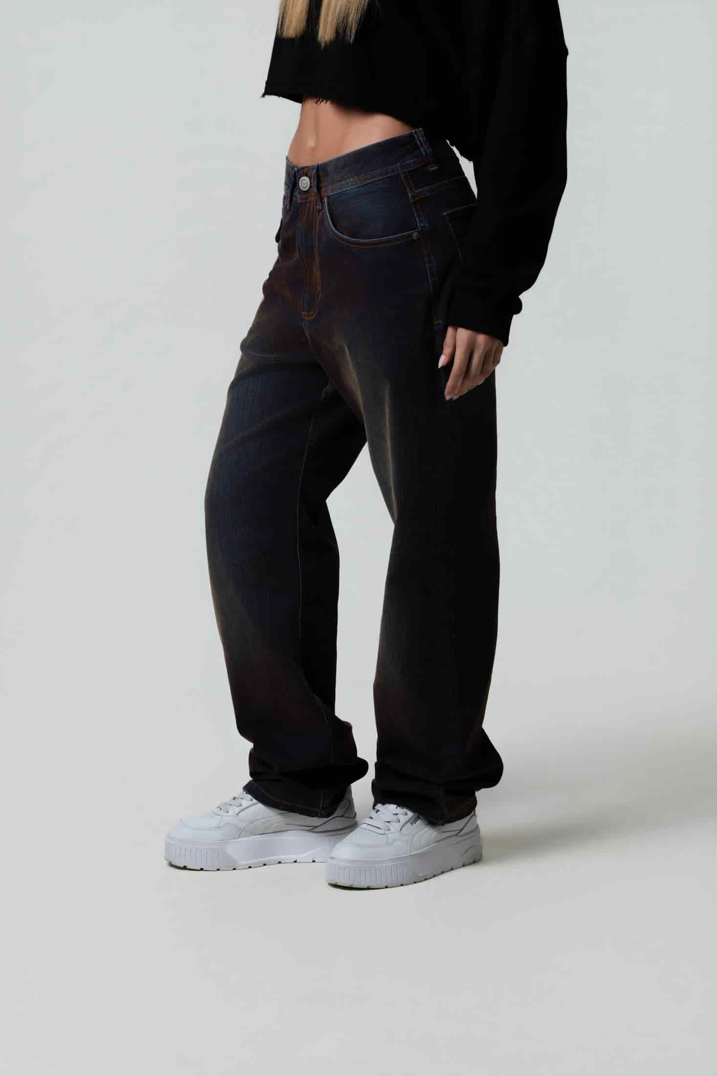 PANTALON 5 BOLSILLOS COLOR AZUL INDIGO - miniatura 2