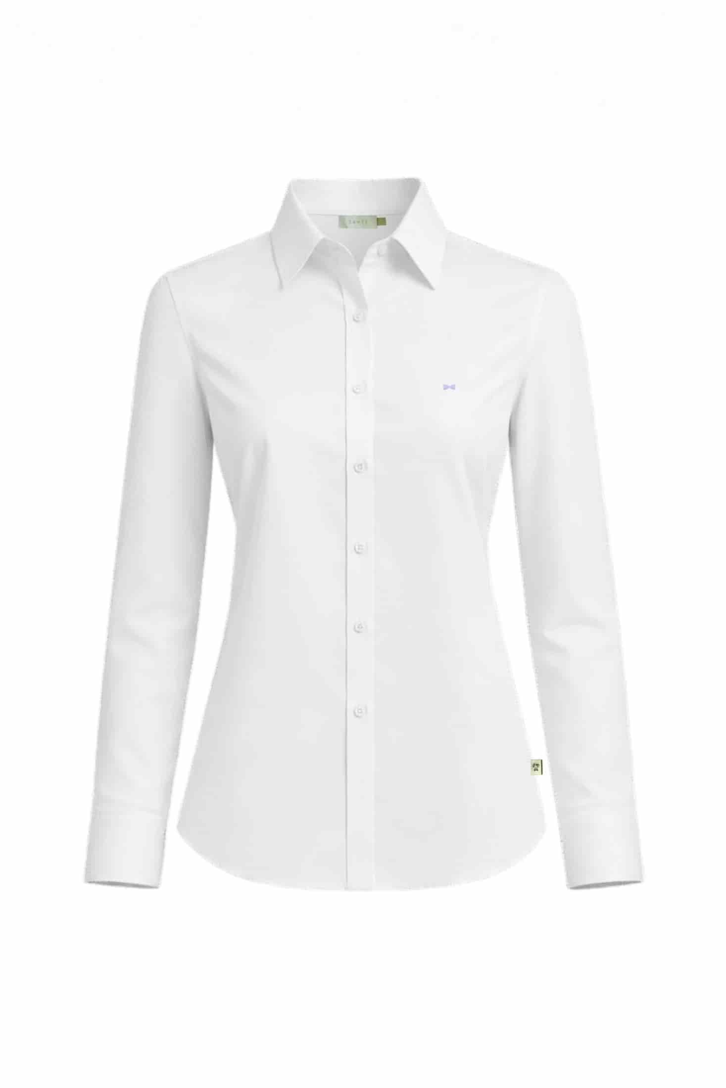 Camisa Antimanchas de Mujer Blanca Logo Lila - miniatura 3