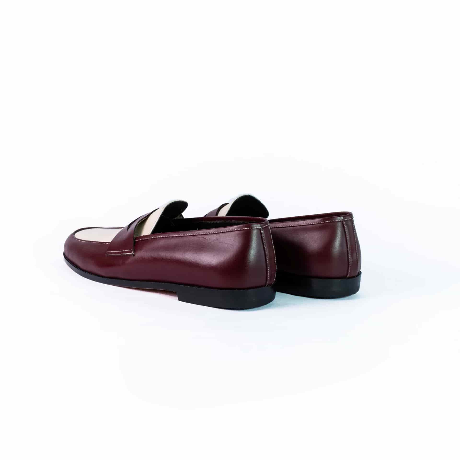 Penny loafers dark red & white - miniatura 3
