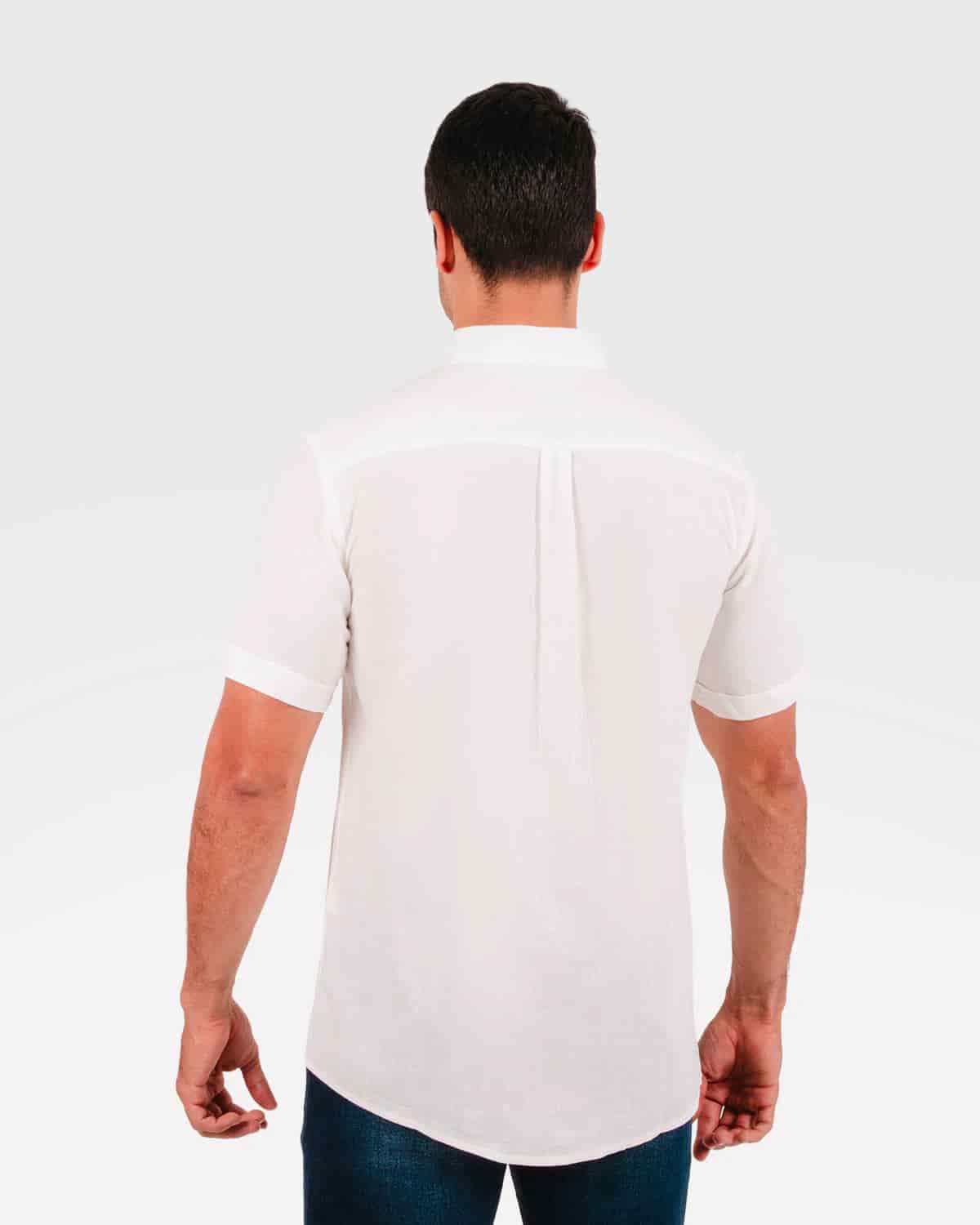 Camisa blanca manga corta para hombre - miniatura 36