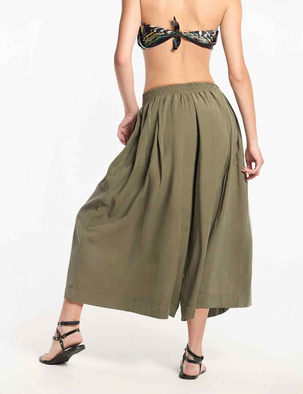 Pantalón Culotte Femenino Sense Verde Militar - miniatura 3