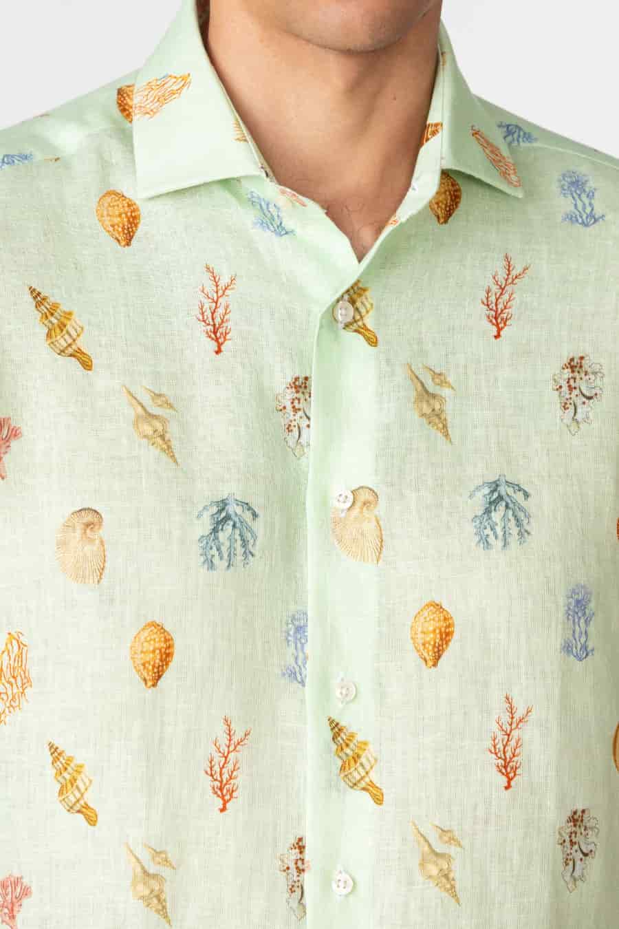 Men's linen shirt sky blue albatros - miniatura 5