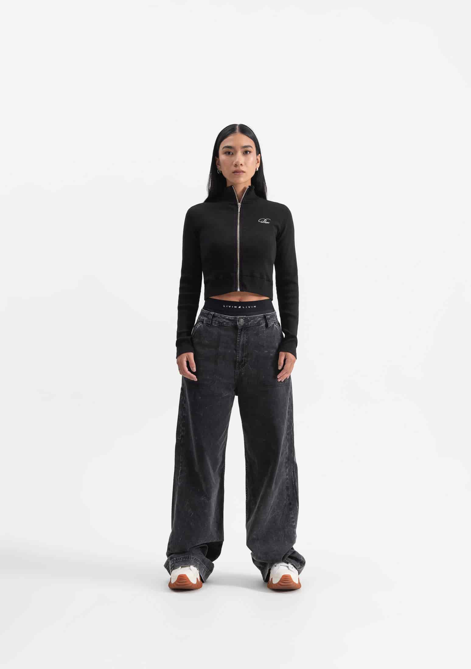 Knockout Woman Black Zip Jacket - miniatura 4