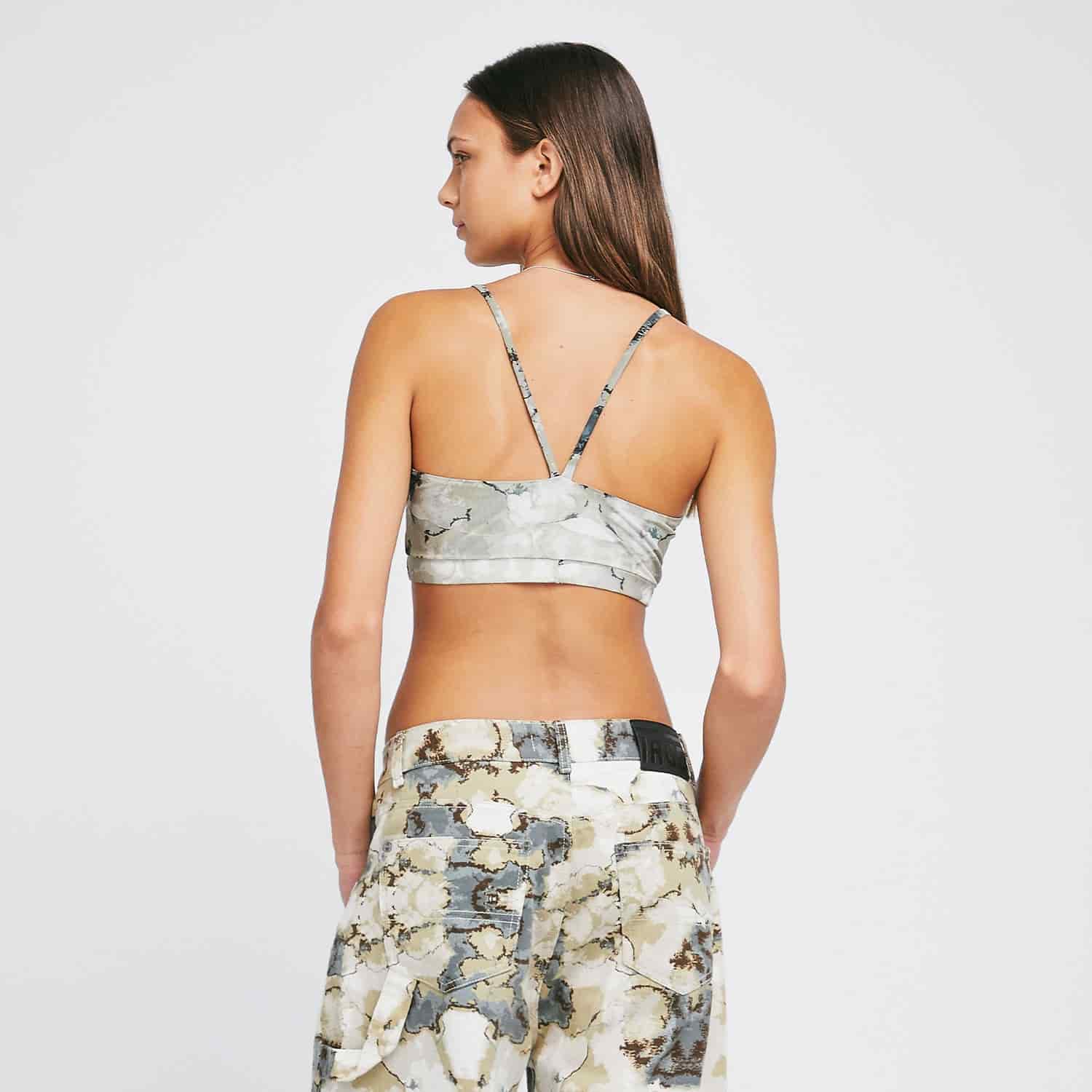 Marble Mesh Cut-Out Top - Green - miniatura 4