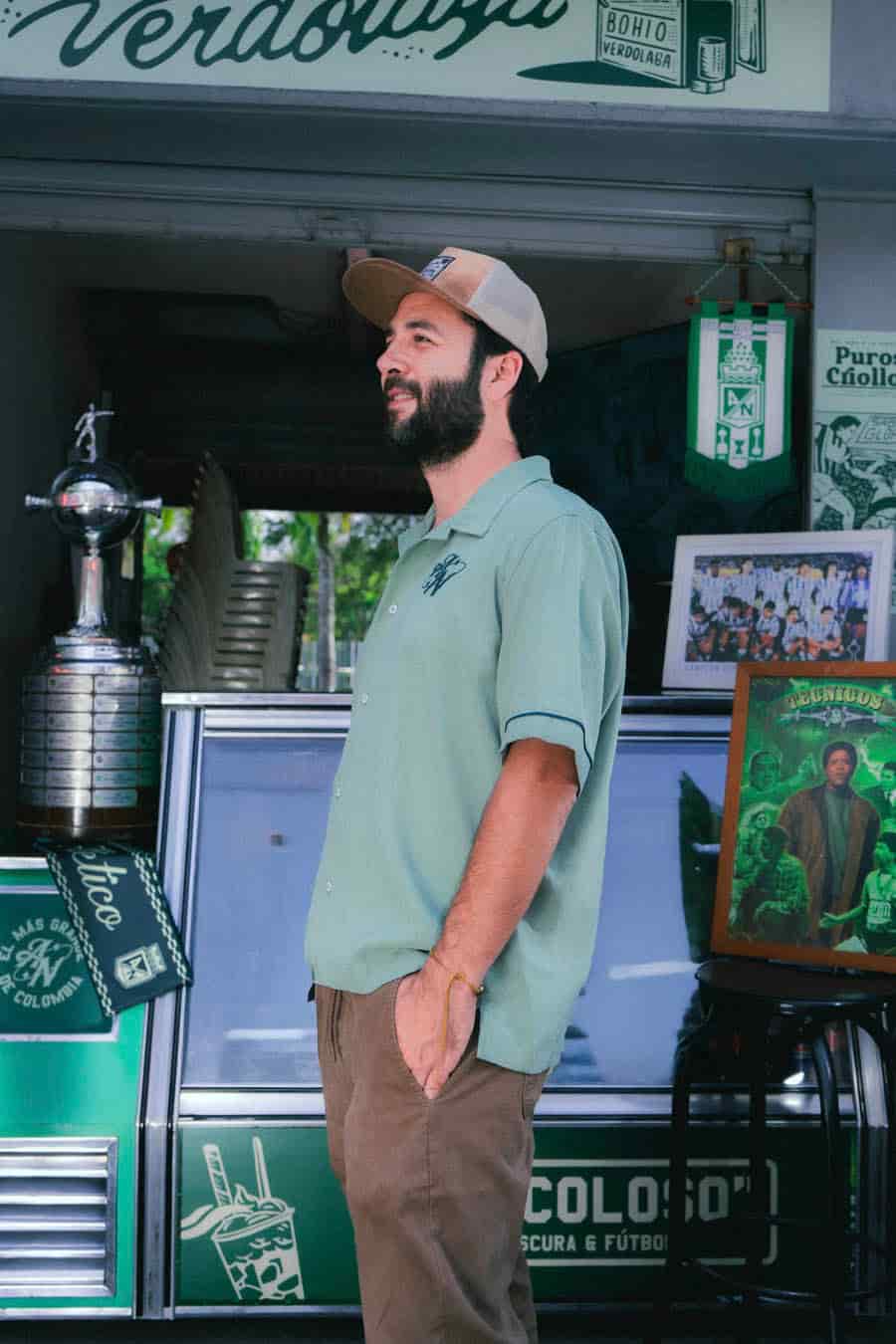 CAMISA VERDE BOTELLA 1989 OH NACIONAL BOHIO - miniatura 2
