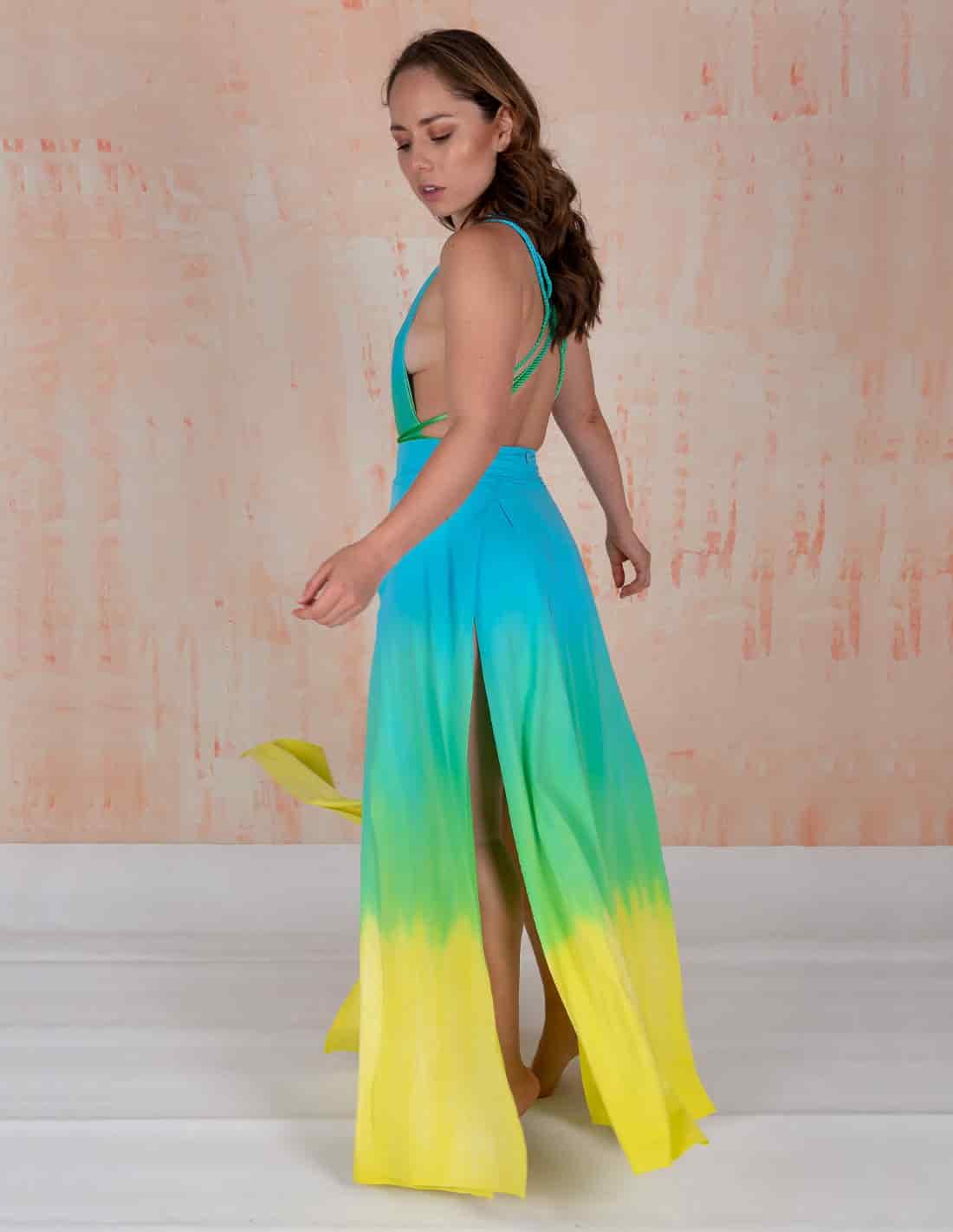 Falda Stripe Sky Blue + Green + Yellow - miniatura 7