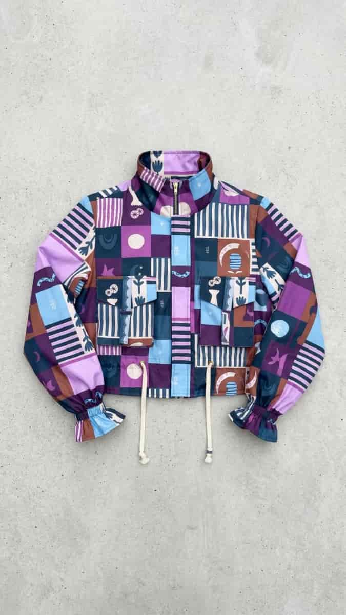 Chaqueta corta estampada morado - miniatura 6