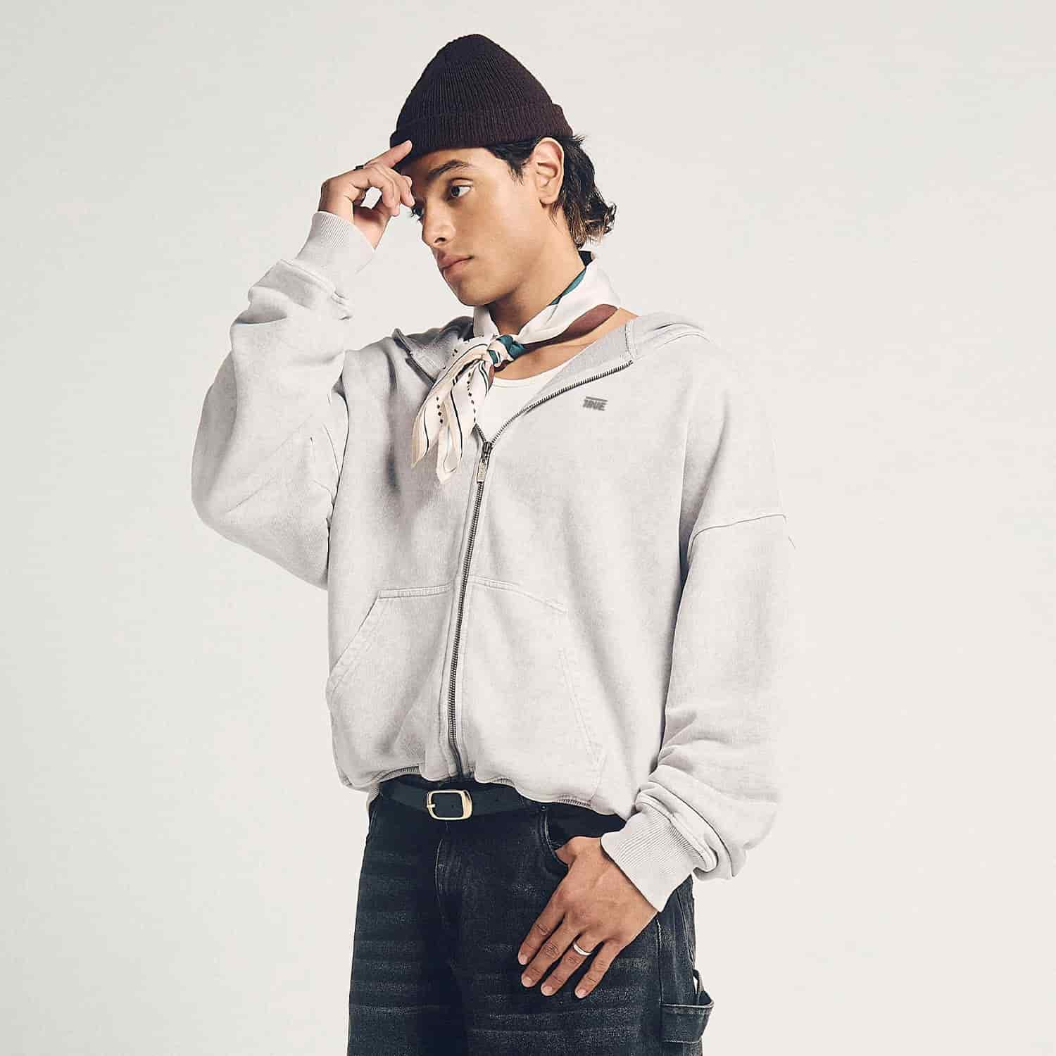 Classic Zipper Hoodie - Washed Gray - miniatura 2