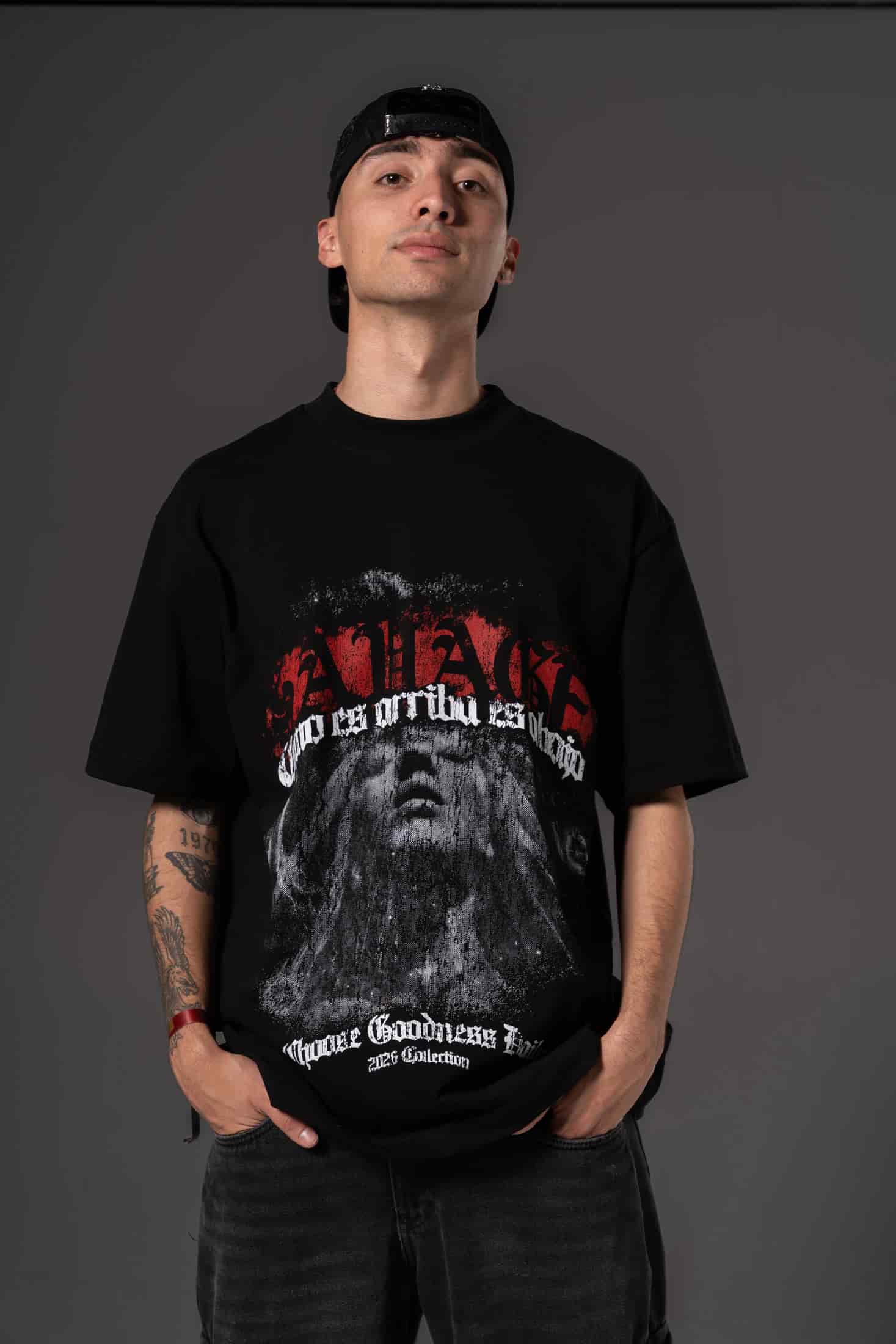 Camiseta Oversize Good heart  savage  250 gramos 14646 - miniatura 1
