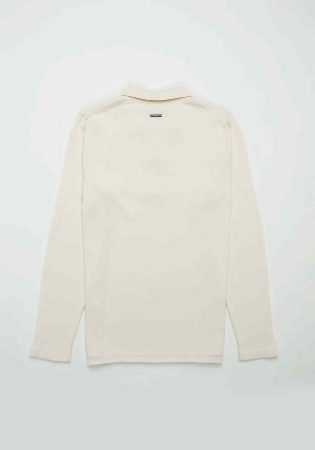 Saco Camisero Half Zip Algodón Crema - miniatura 4