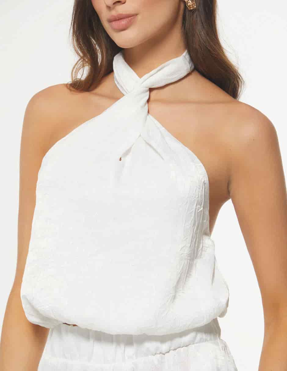 Blusa globo cuello halter - miniatura 8