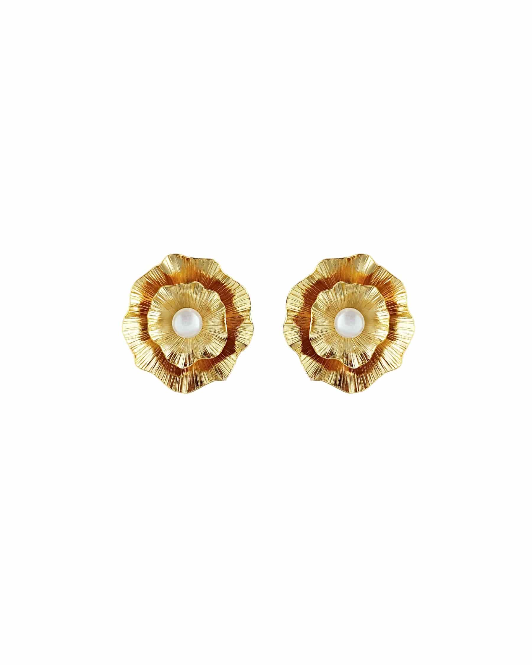 Aretes dorados con perla, Candela - miniatura 1
