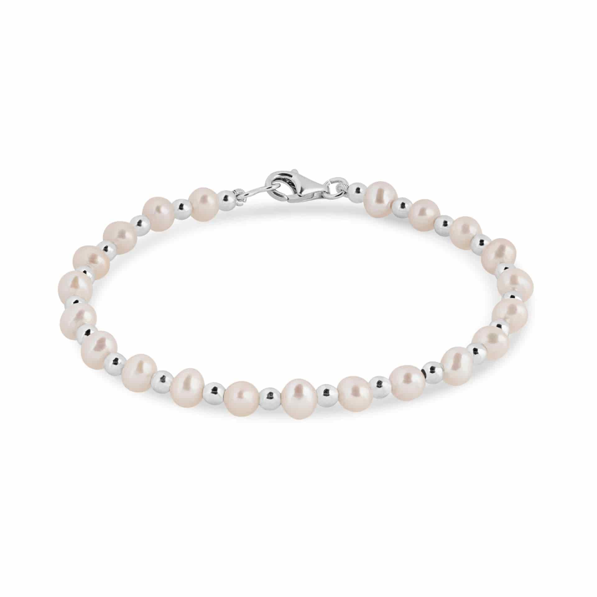 Pulsera de Perlas & Balines en Plata - miniatura 1