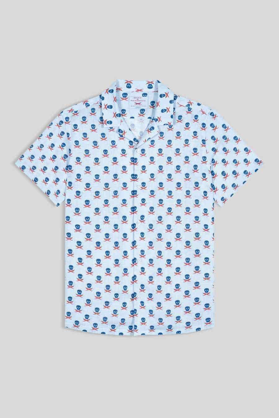 Men's linen shirt icement skull - miniatura 1