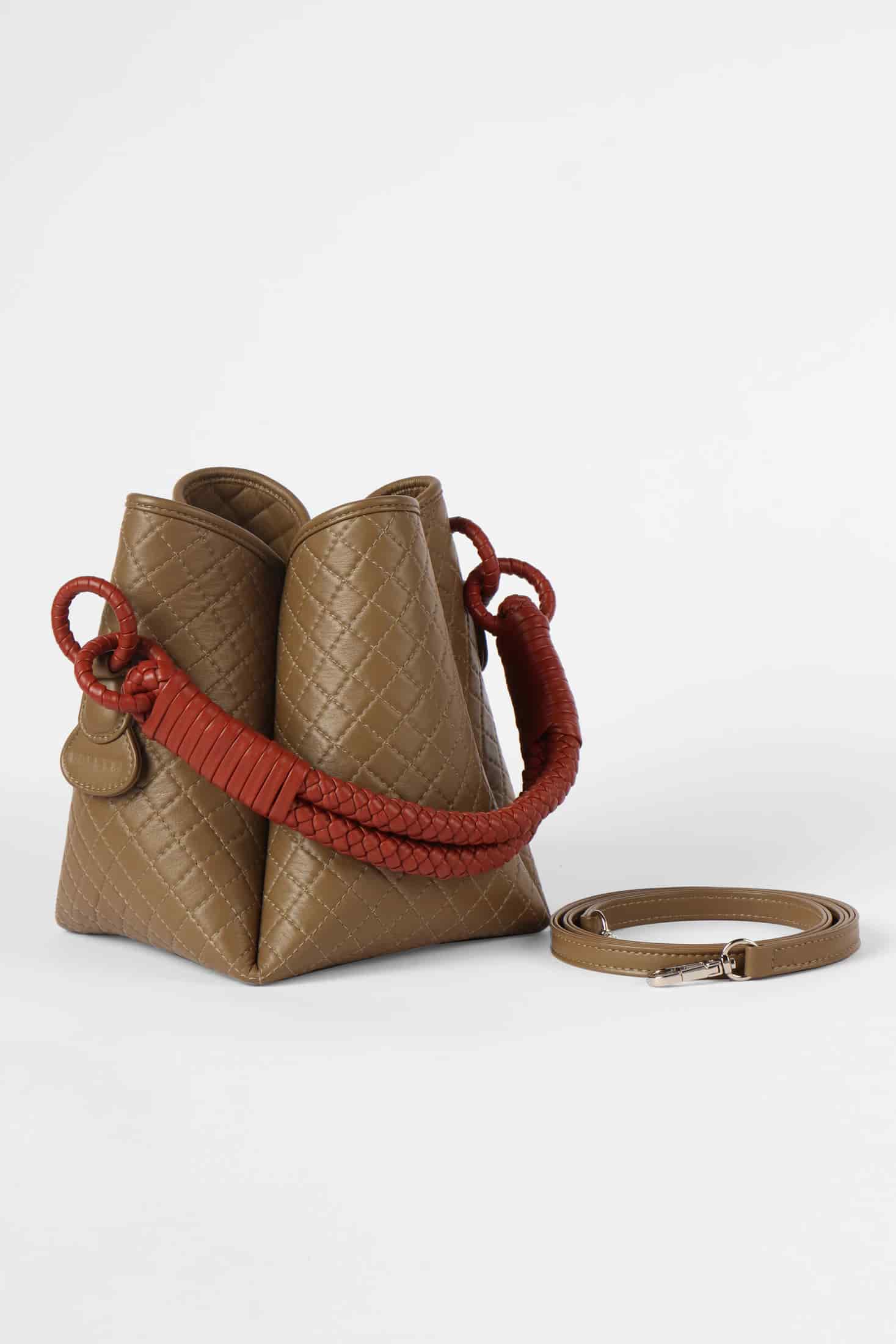 Tulip Bucket Bag, Olive & Brick - miniatura 4