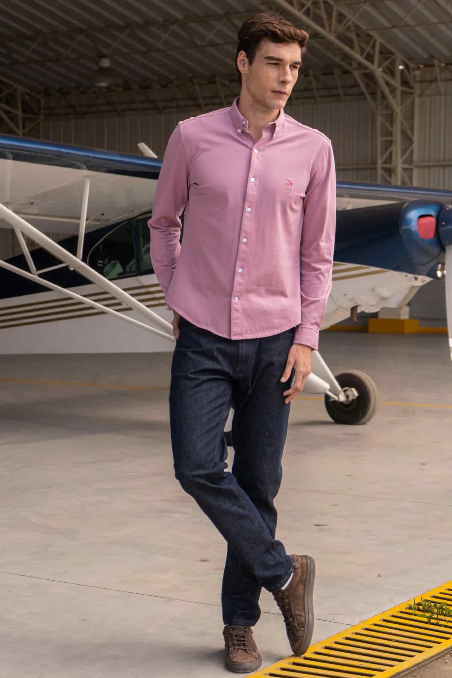 Camisa Micro Pique Hombre Palo Rosa - miniatura 2
