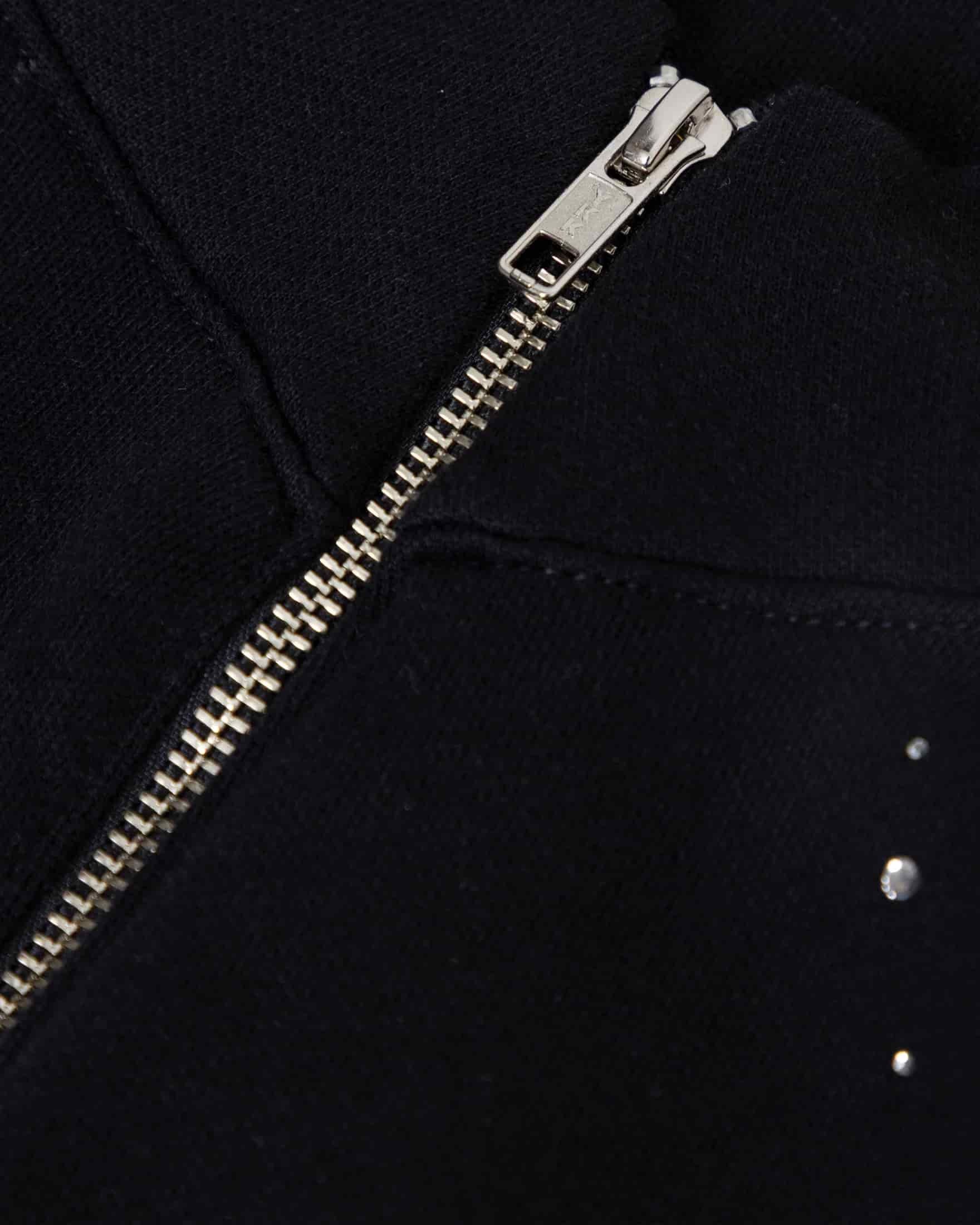 W Golden Heritage Slim Fit Zip Up Pearled Cropped Crewneck Black - miniatura 6