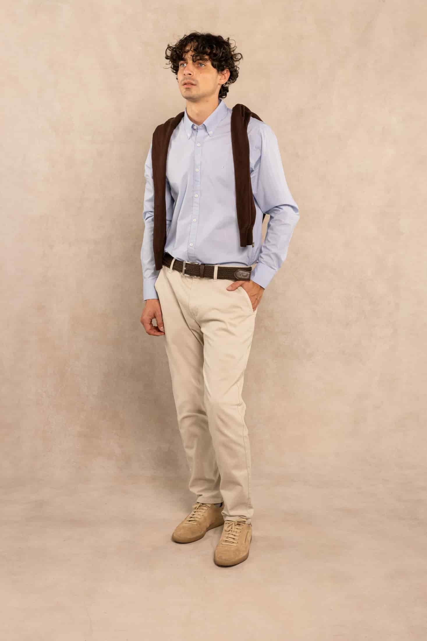 Camisa Antimanchas Popelina Light Blue - Talla Regular - miniatura 2