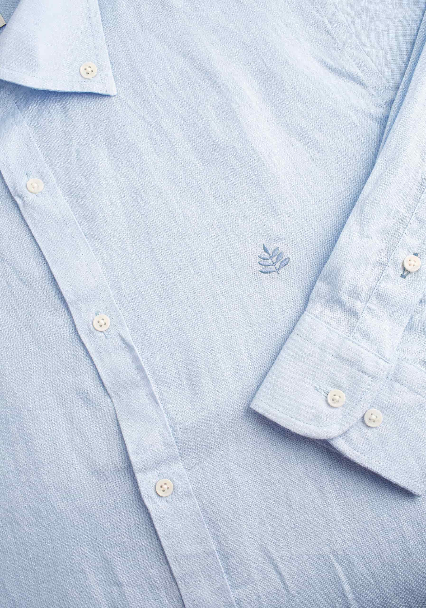 Camisa H CBD Lino L-Azl Azul Claro - miniatura 3