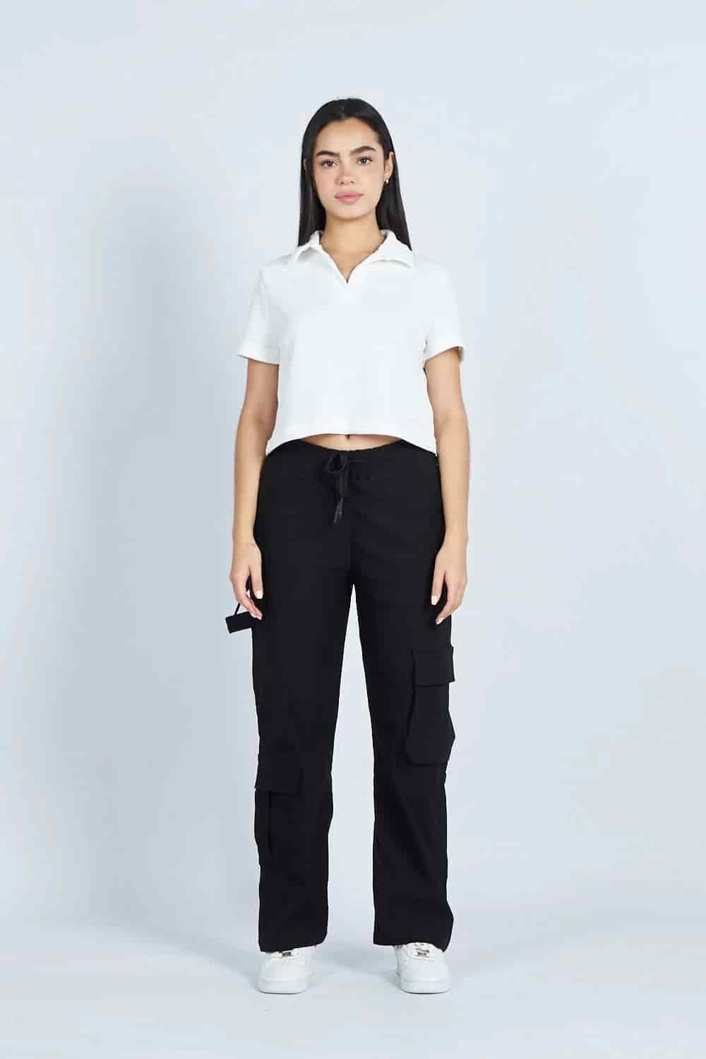 Lounge cropped Polo textura Blanca | Drop 03 | - miniatura 3