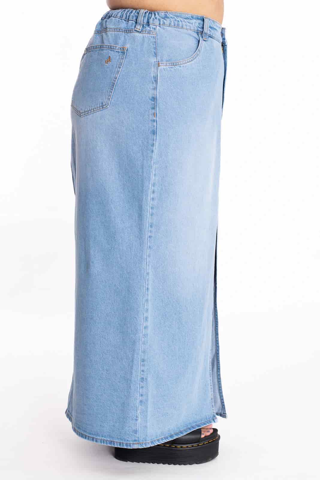 Falda Larga Denim Azul Claro 437 - miniatura 4