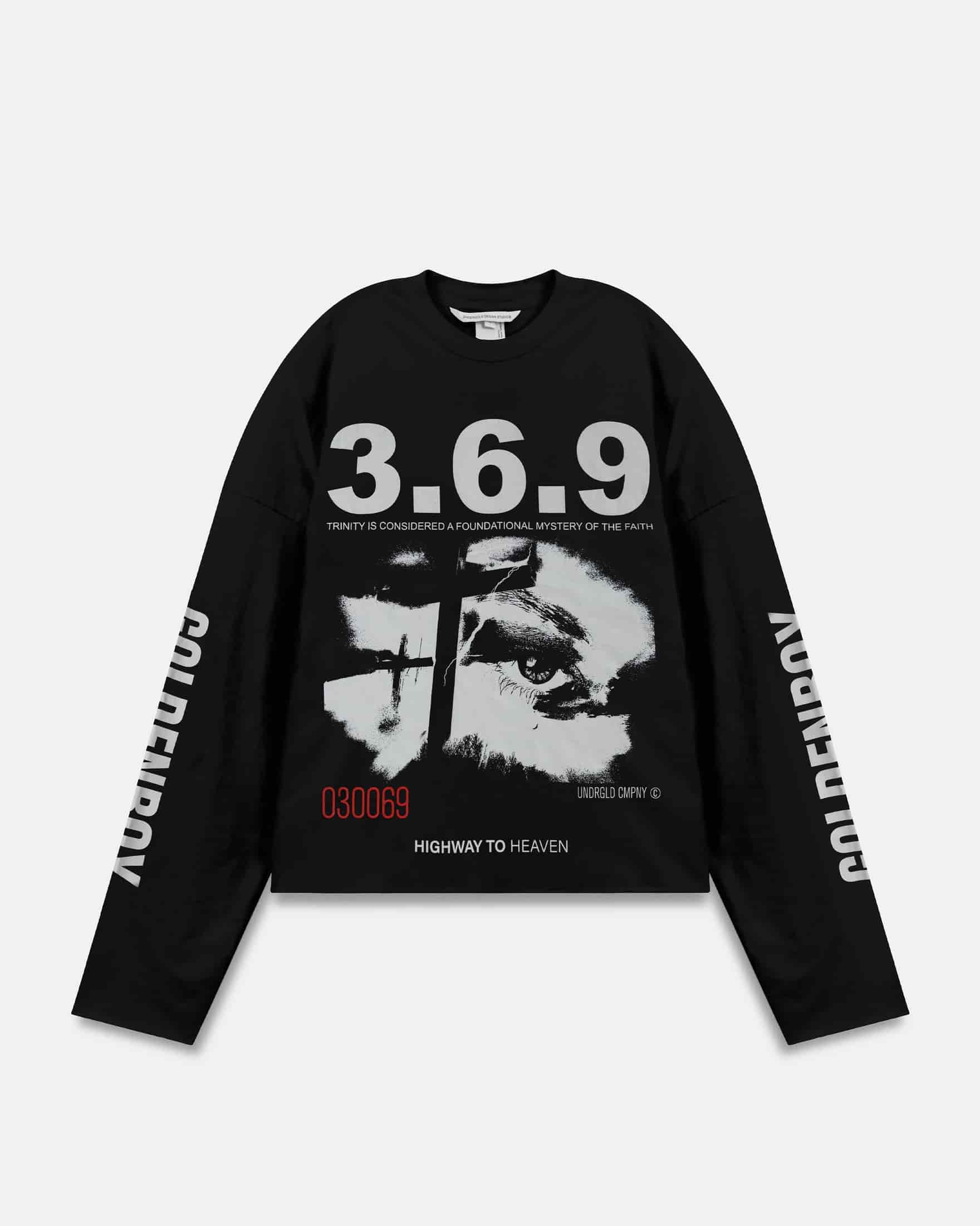 Spring Trinitas Long Sleeve Tshirt Black - miniatura 1