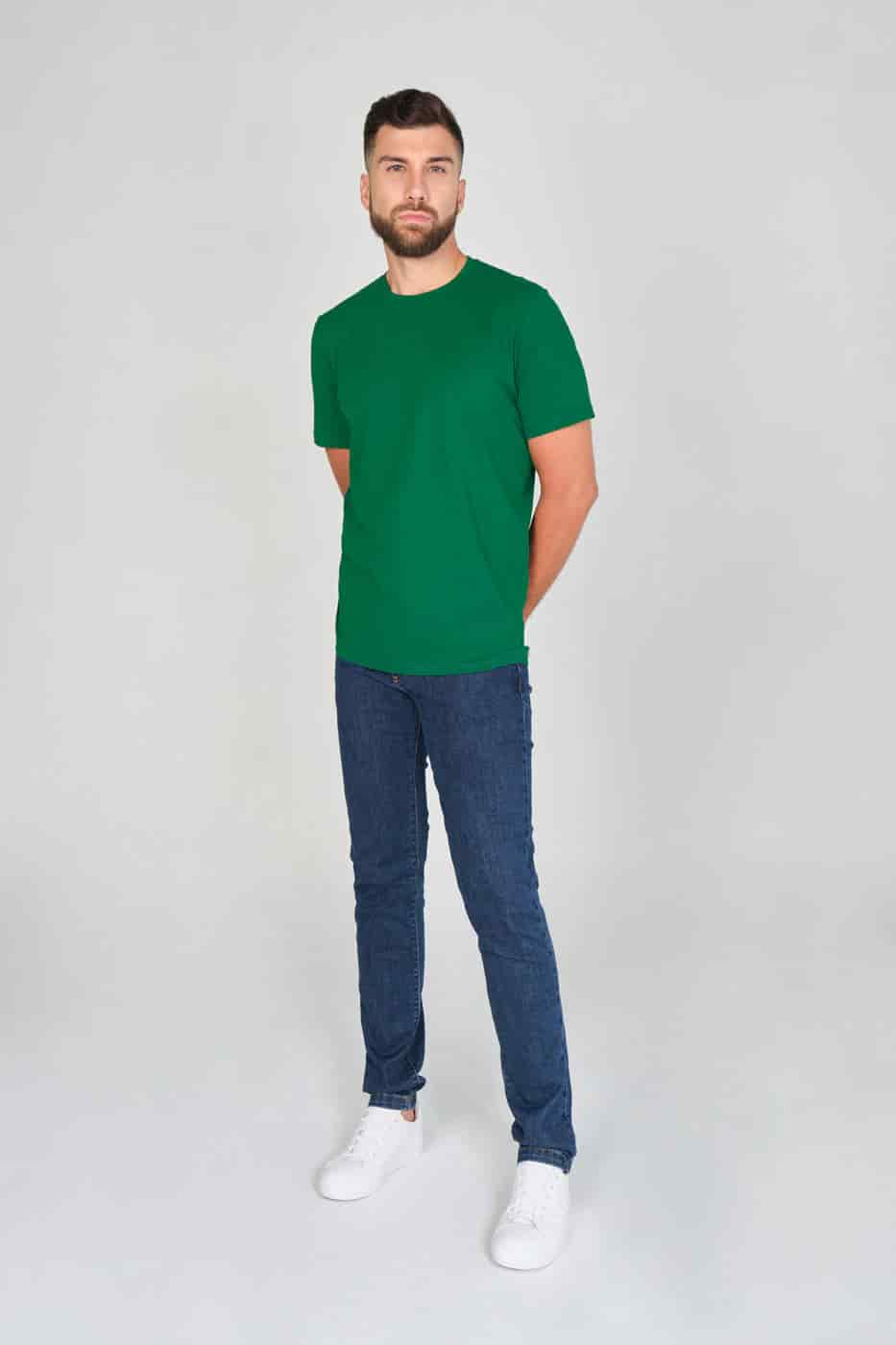 T-shirt Slim Fit 100% Algodón Verde Oscuro - miniatura 2
