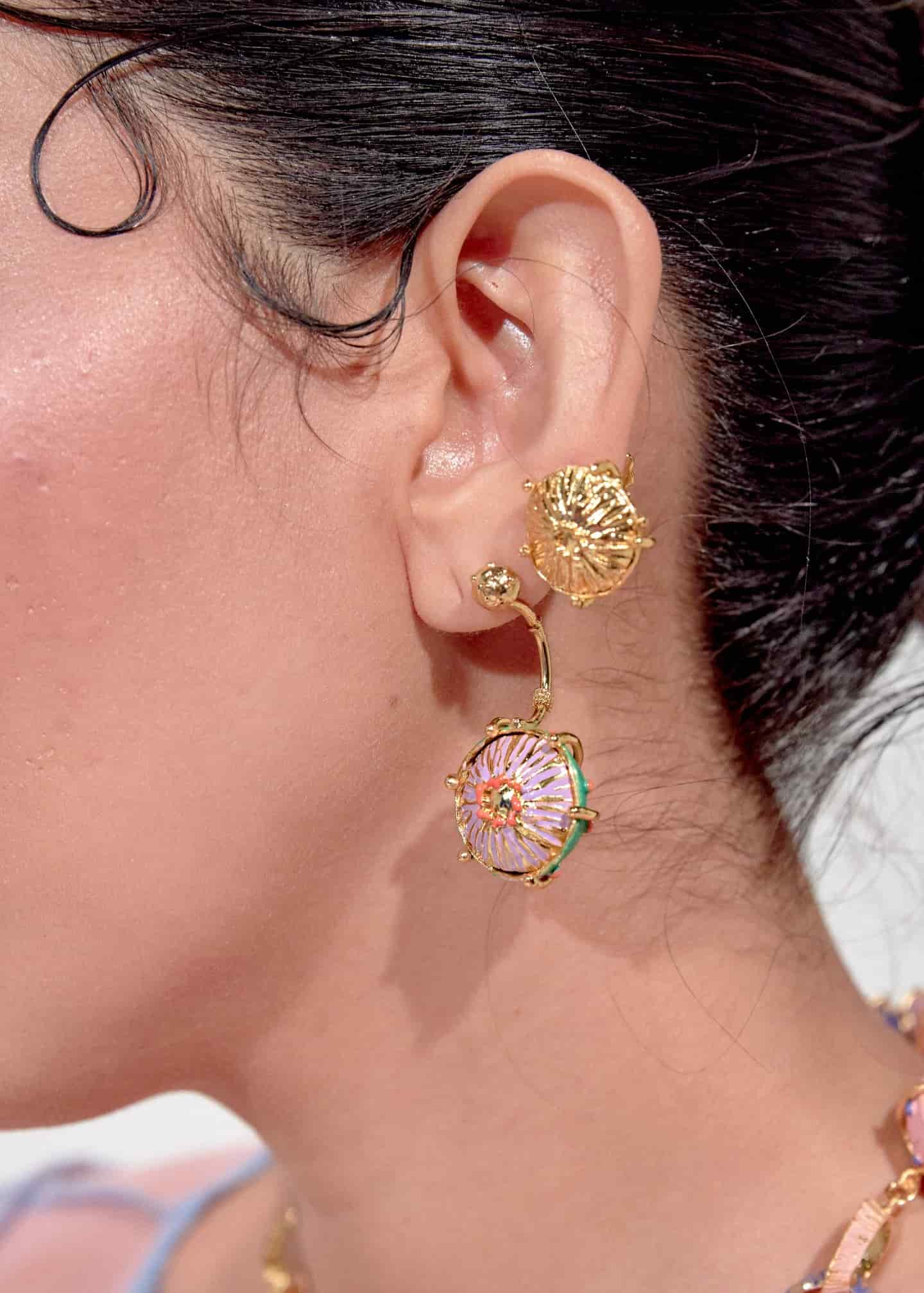 Aretes midi sombrerito dorado - miniatura 2