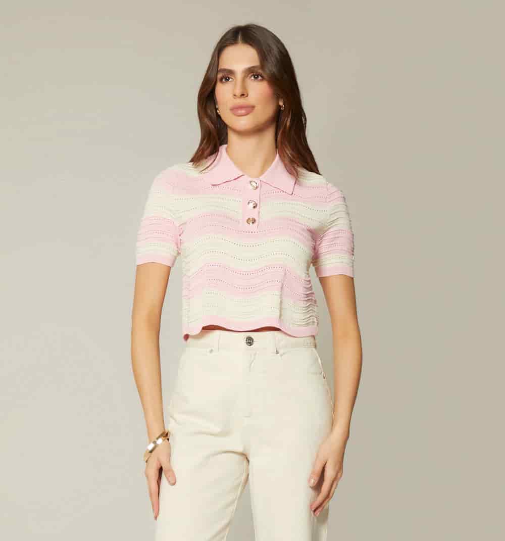 Blusa boxi tipo polo - miniatura 6