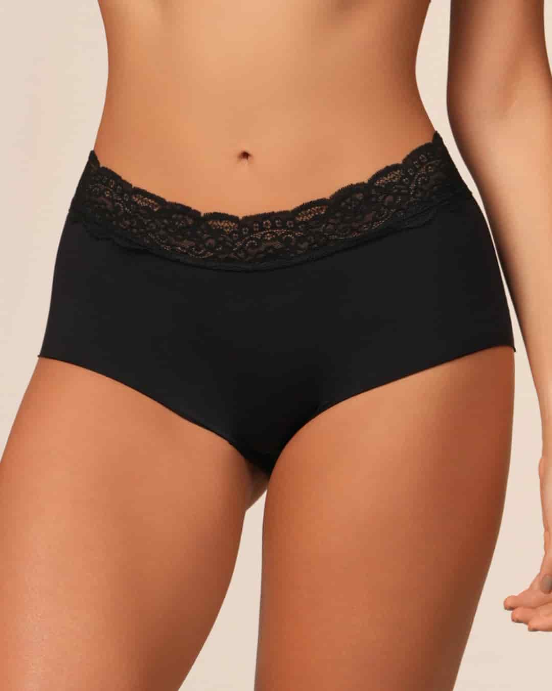 Panty Tiro Alto con Efecto Levanta Cola en Microfibra con Encaje Ref. 8070 - miniatura 5