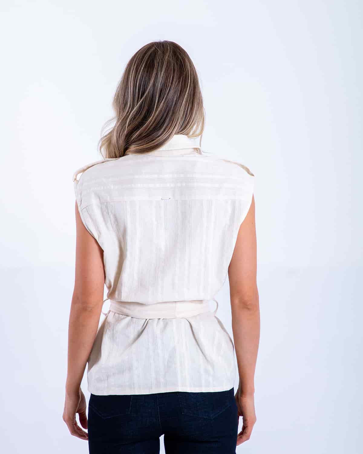 Camisa ivory manga sisa para mujer - miniatura 3