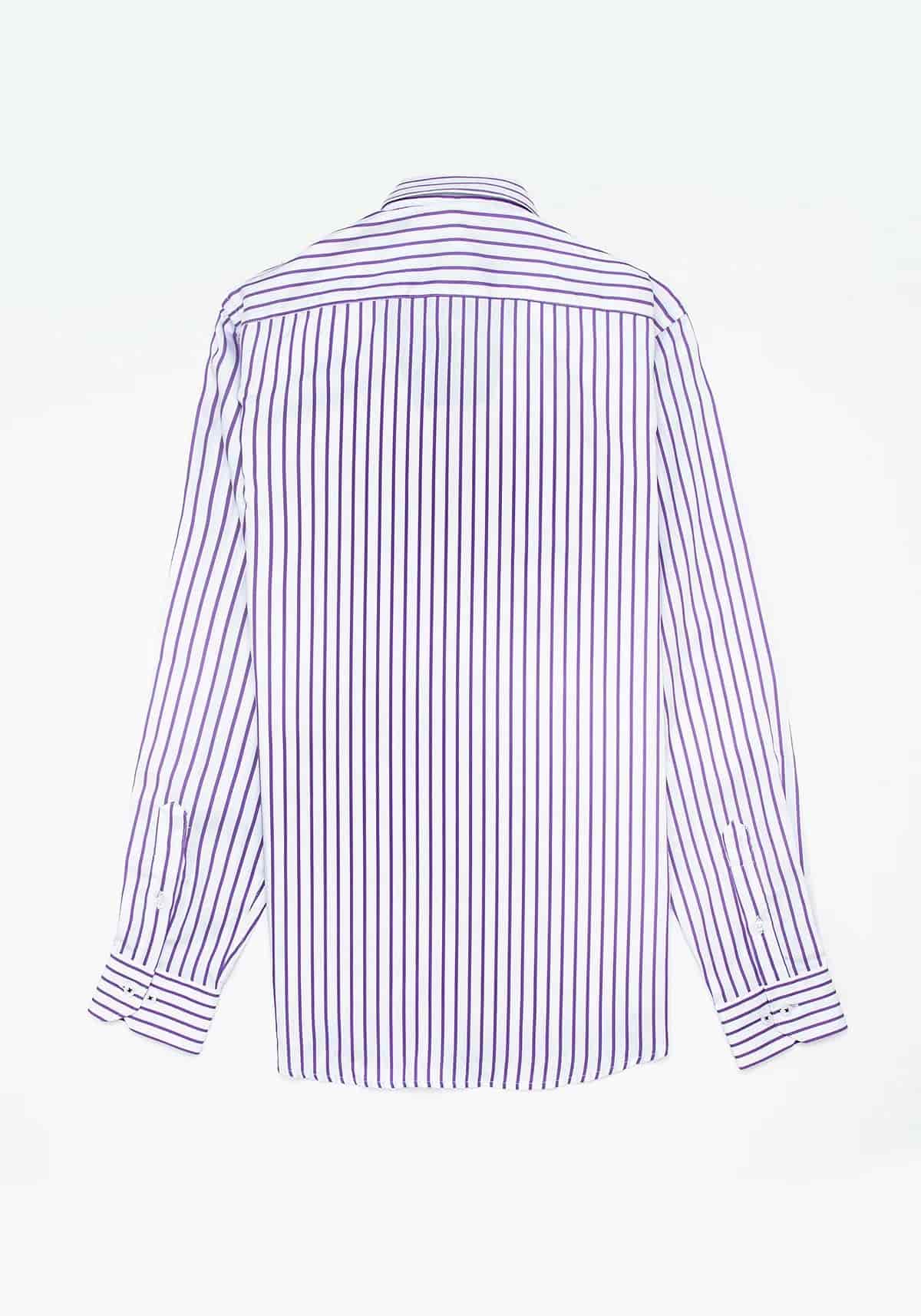 Camisa Sarga Raya Algodón Lila - miniatura 4