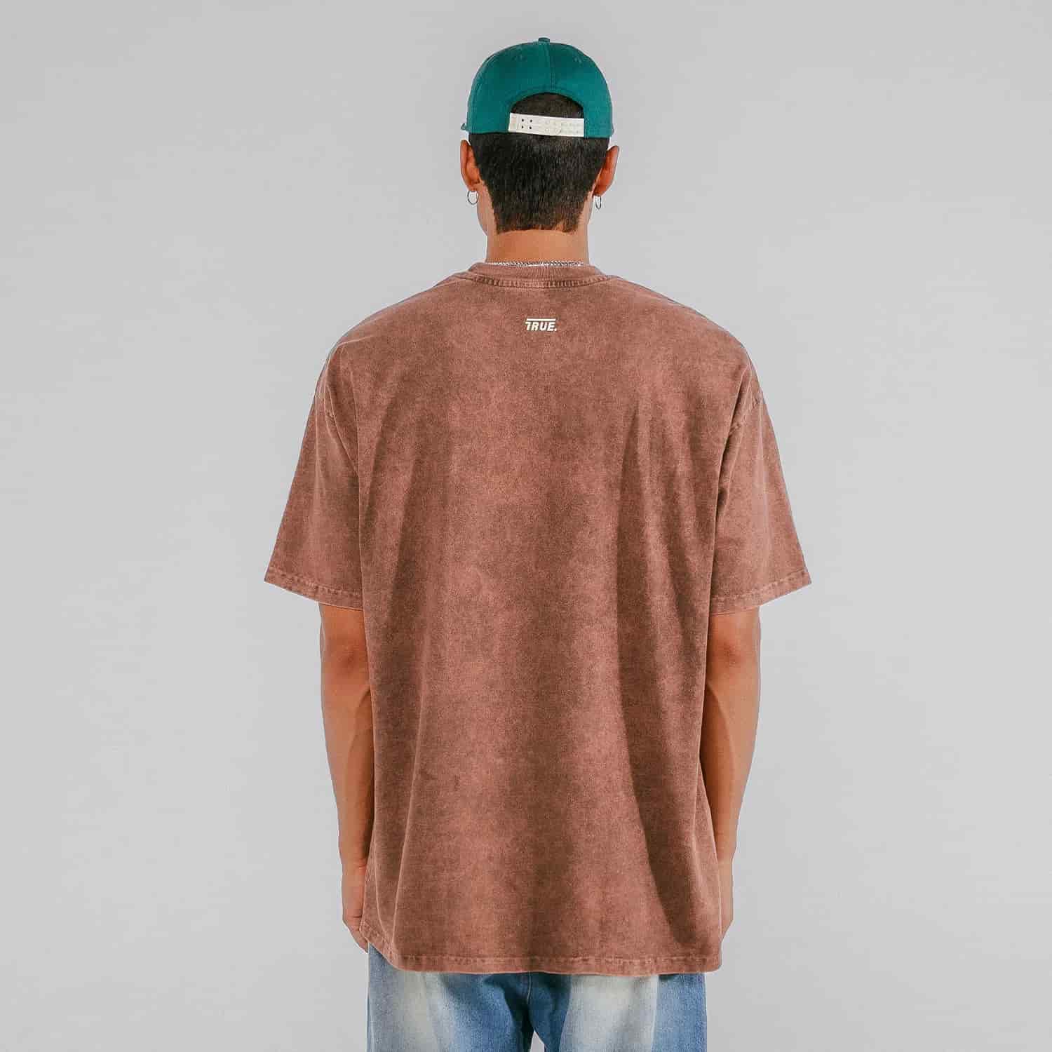 Oversized Washed T- Shirt - Brown - miniatura 4